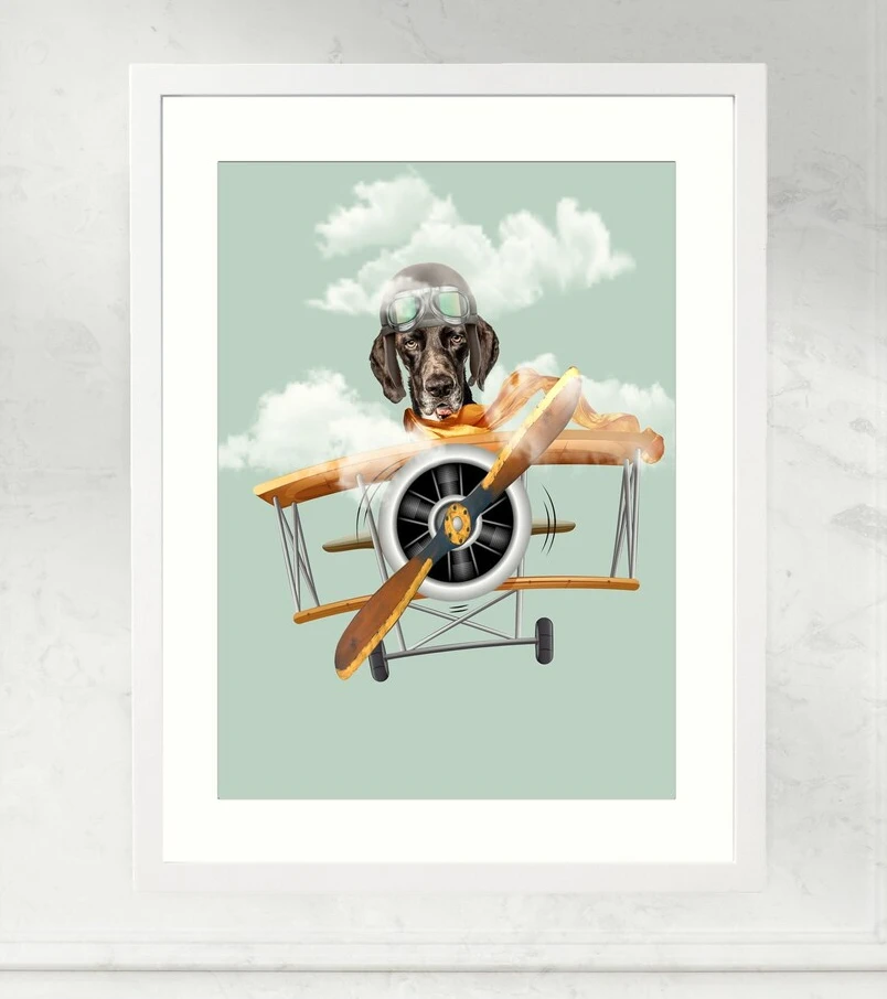 custom pet pilot portrait for a gift