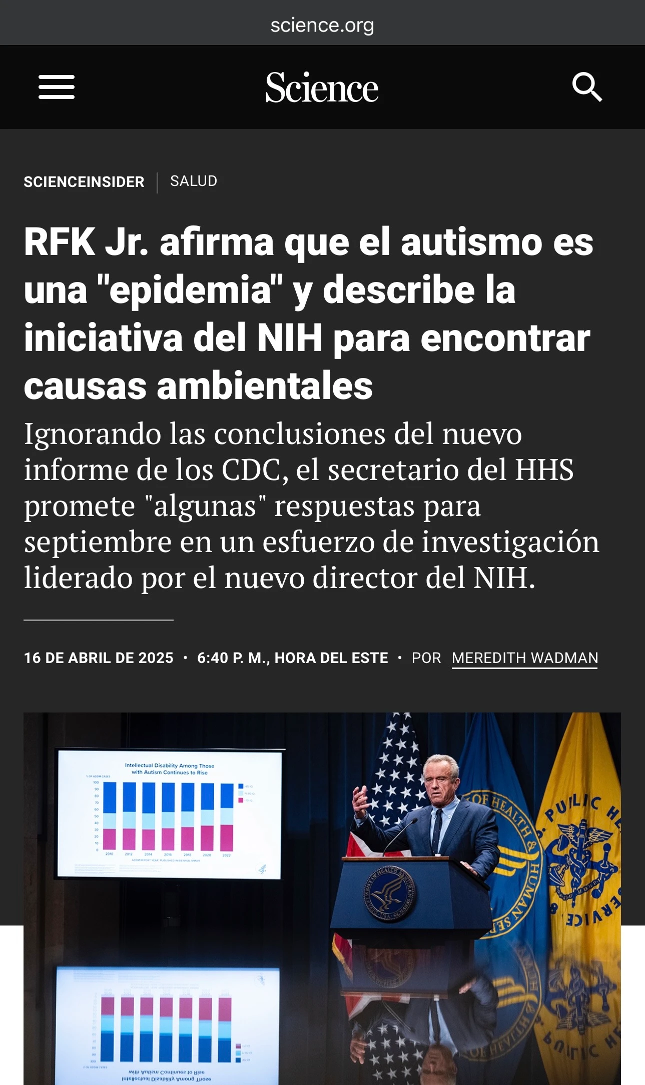 Noticia autismo causas ambientales