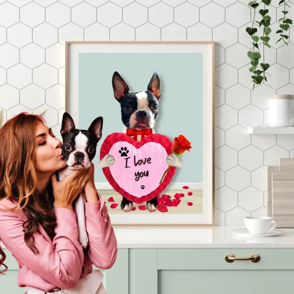 Sweet and funny pet portrait in love