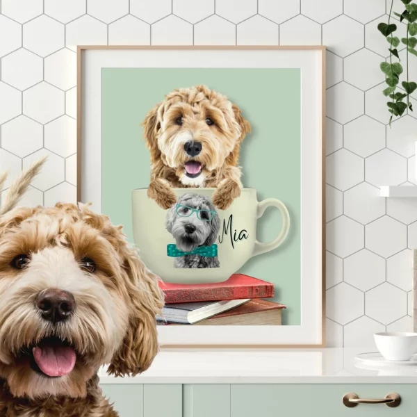 sweet dog inside a cup